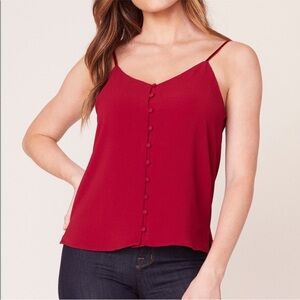 BB Dakota Red Button-Front Camisole